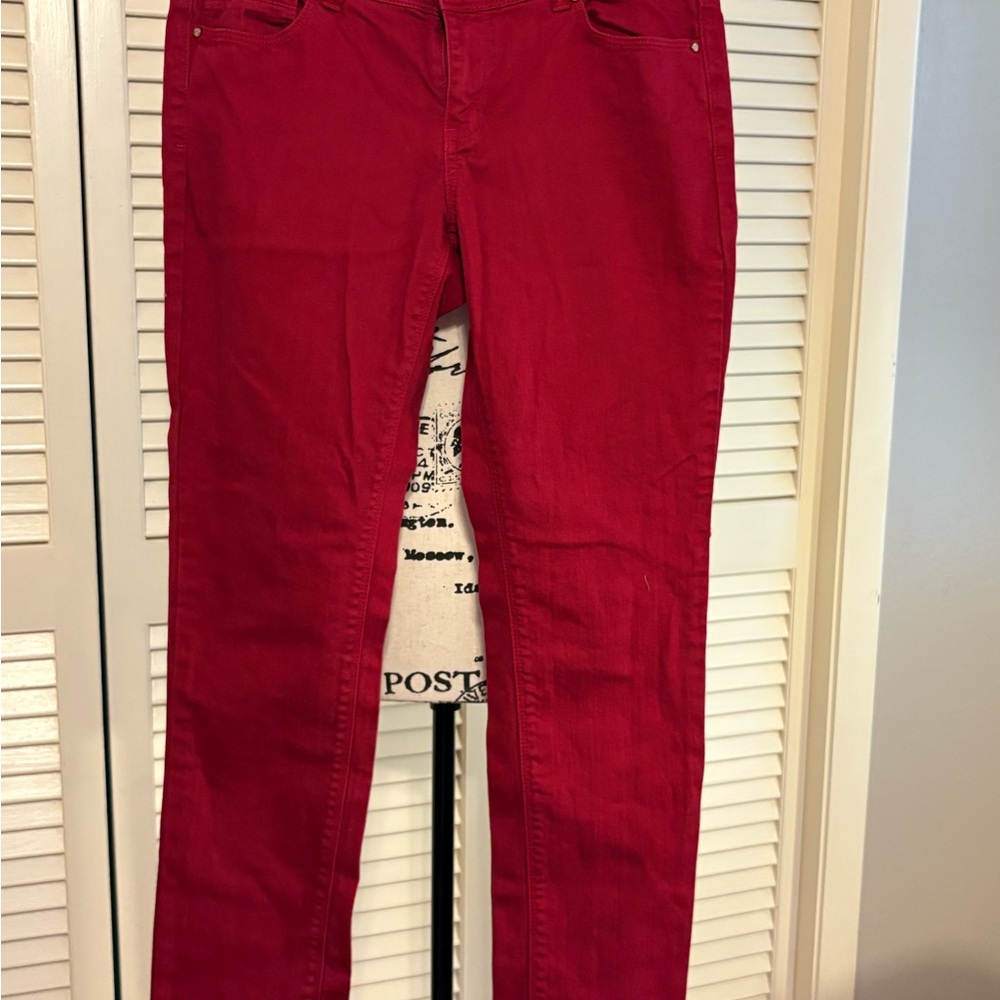 White House Black Market Bold Red Skinny Jeans